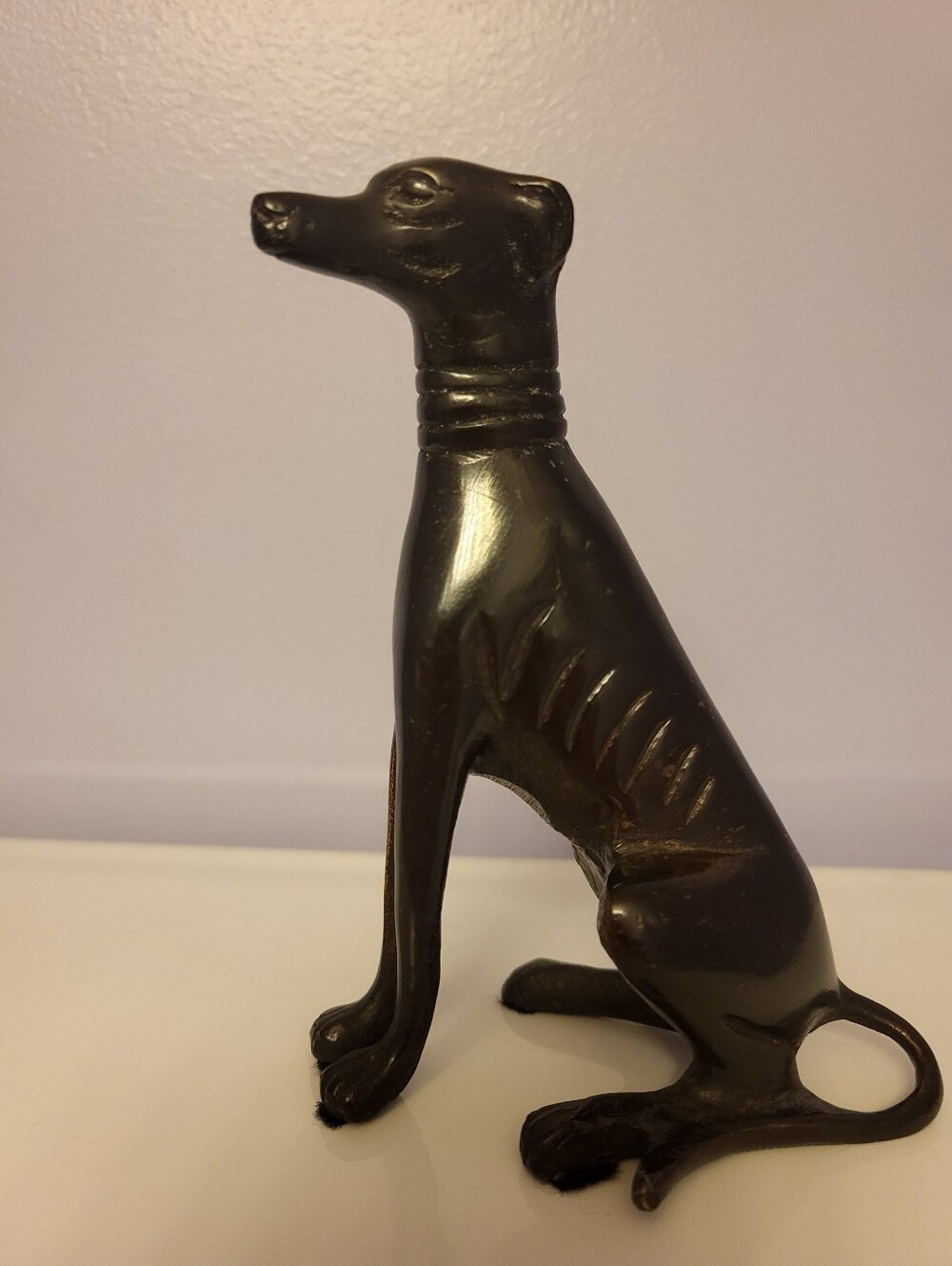 Black Bronze Metal 5.5 Inch Greyhound Whippet Sculpture Figurine